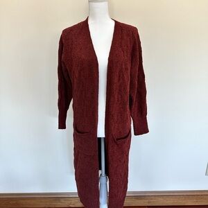 Hippie Rose Burnt Orange Long Cardigan